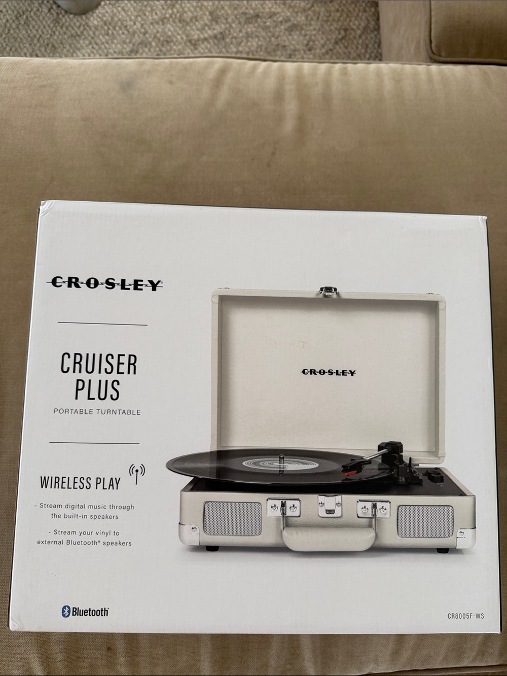 Crosley Cruiser Plus Portable Turntable - White Cream